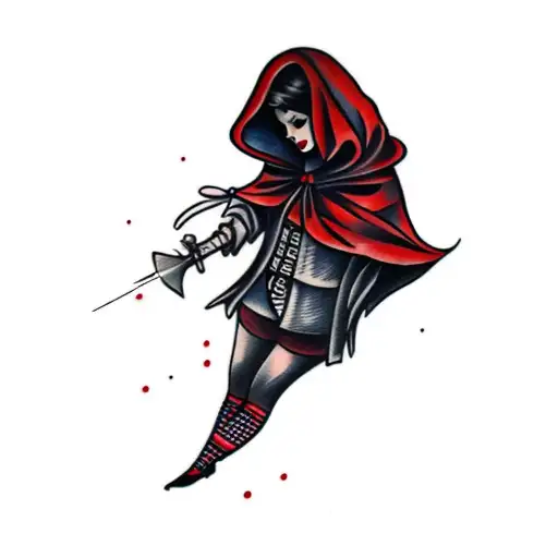 A Red Riding Hood And The Woolf In On Person