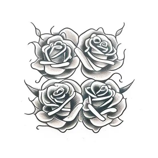 Two Headed Snake With Roses Around The Snake