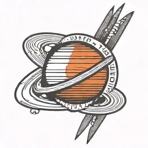 Black And White Saturn For The Man's Left Triceps