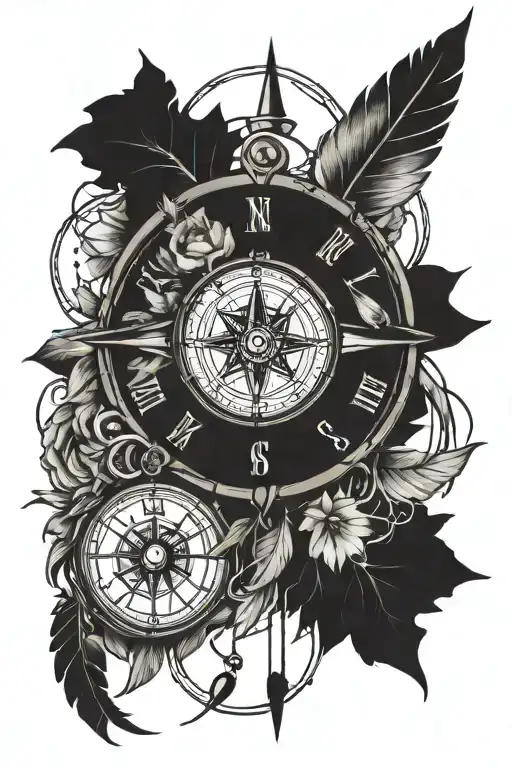 Compass Clock Dream Catcher Entangled