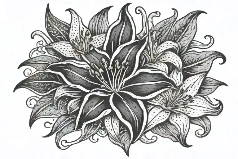 Rachel With Star Gazer Lily Flower Intertwined