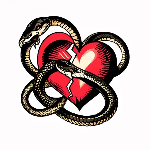 Broken Heart With Snake