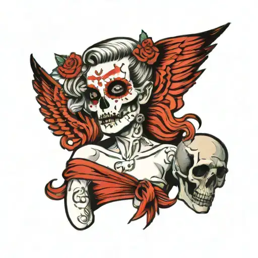 Woman With Skull Instead Of Belly