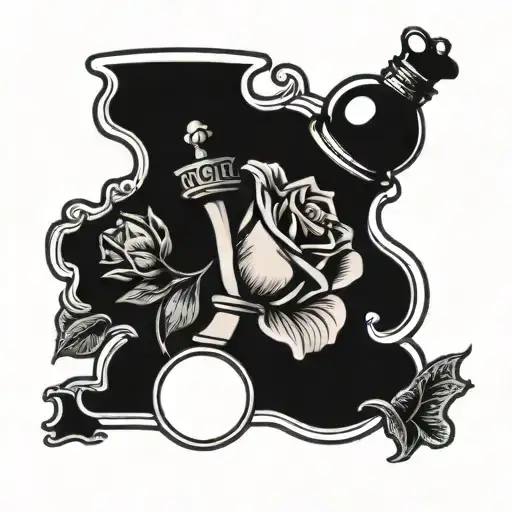 Queen Chess Piece With Single Rose Behind It From Top