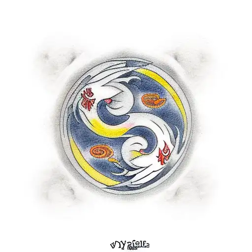 Yin And Yang Phoenix Y Dragon