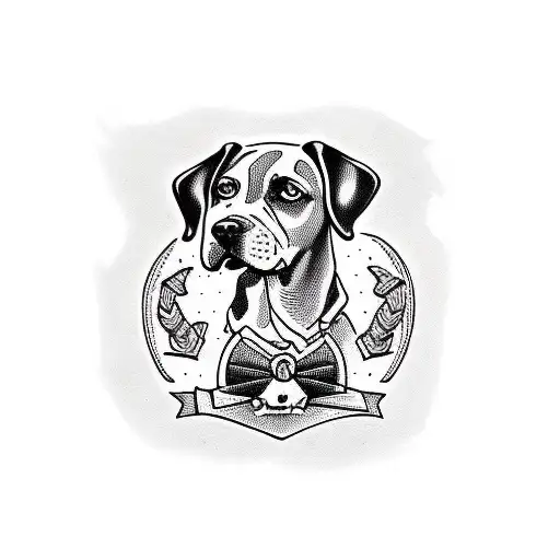 Pointer Dog In Black And White