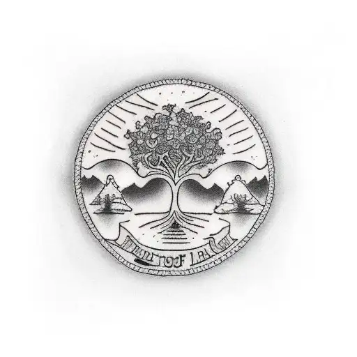 Tree Of Life With Small Animals On Black Forearm