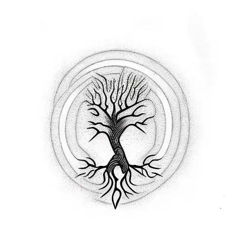 A Tree Of Life With Roots Shaped Like Music Waves