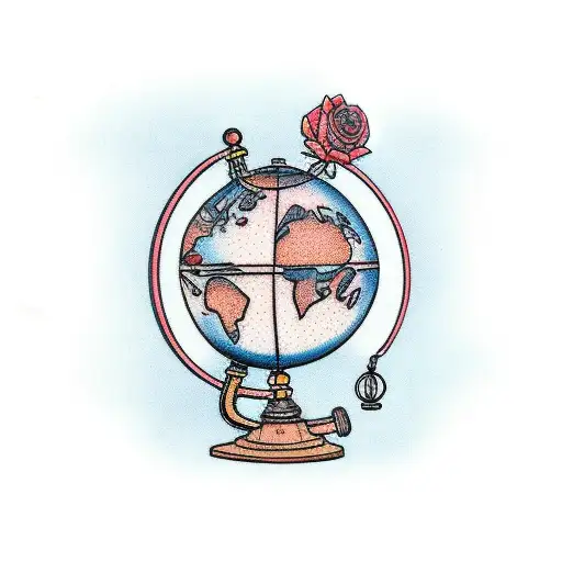 Globe With Swallow And Rose