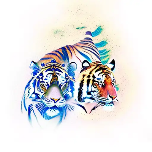 Tiger Emerging From A Jungle Waterfall