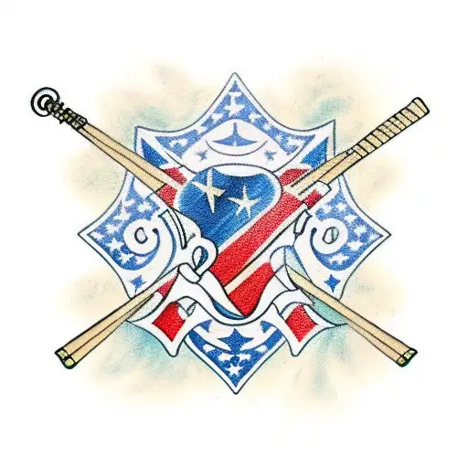 Traditional Style Cuban Flag With Musical Instruments Incorporated