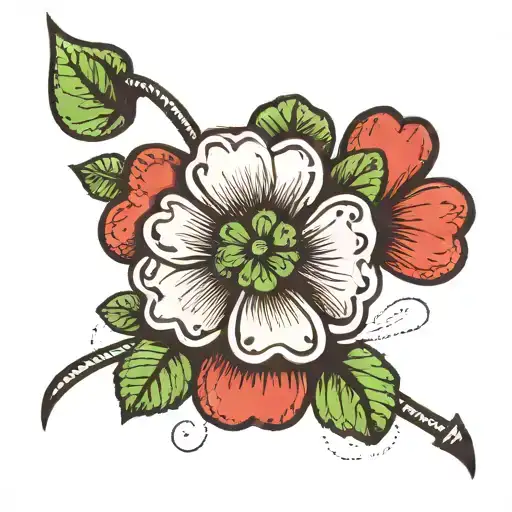 A Four Leaf Clover With A Sewing Needle Stem