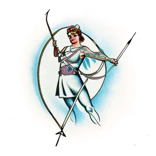 Woman With Bow And Arrow From Ancient Greece