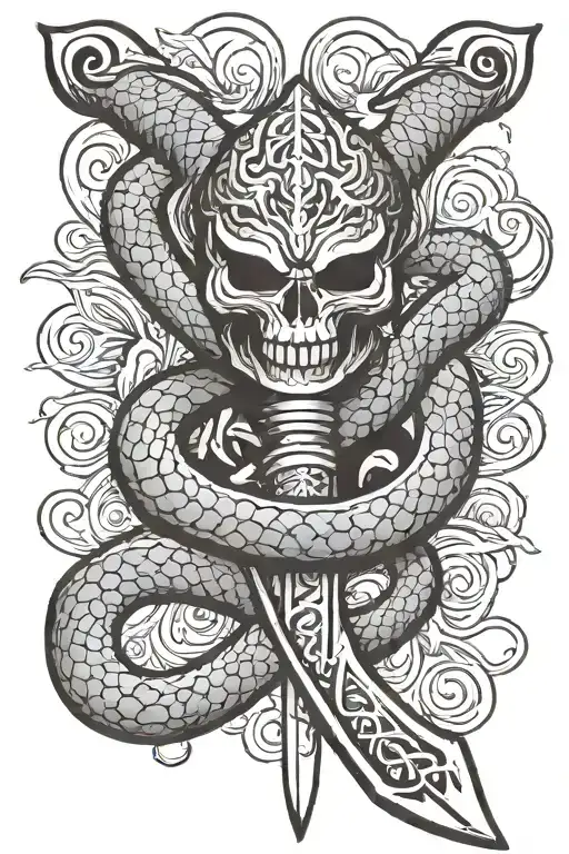Sword With A Snake Coiled