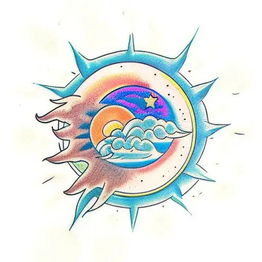 Celestial Sun And Moon