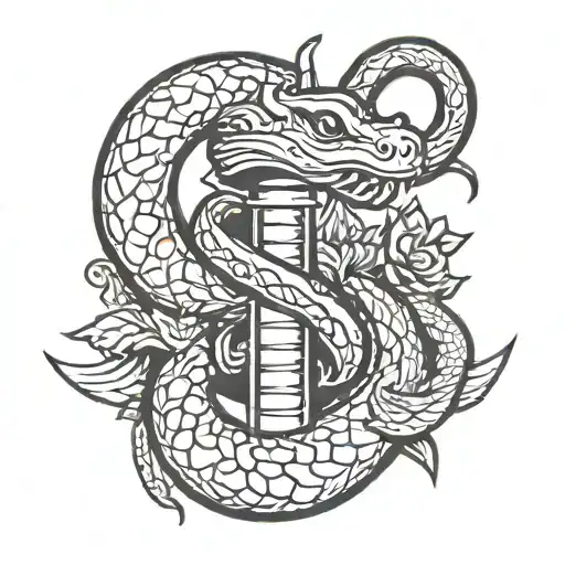 Sword With A Snake Coiled