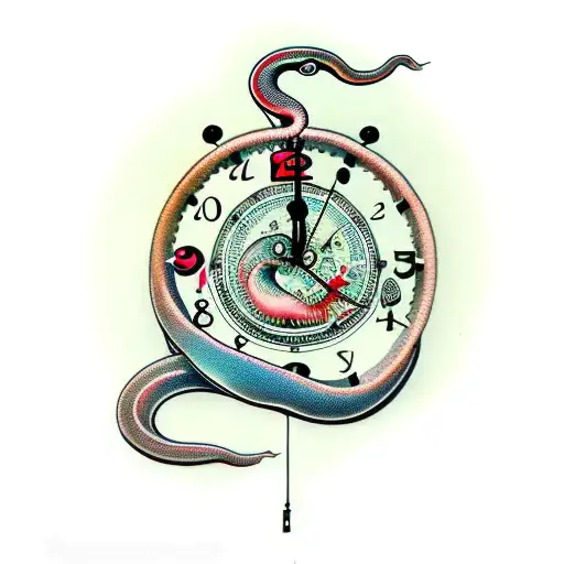 Snake With Clock And Statue Legs