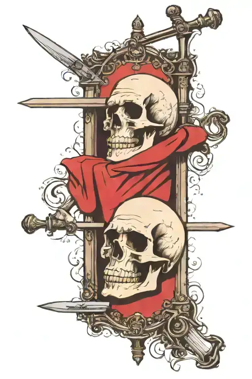 Mideval Guillotine Beheading Skull