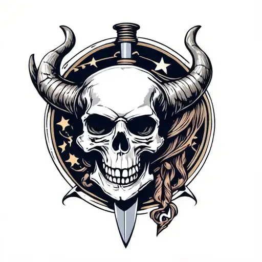 Skull With Horns Sword