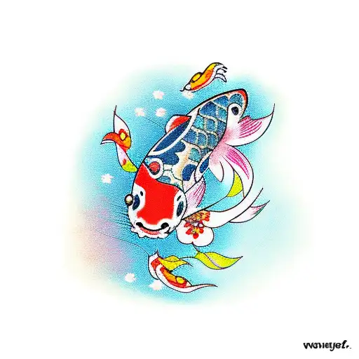 Cherry Blossom With Koi Fish