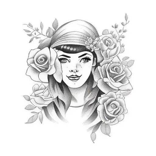 Girl Portrait With Flowers