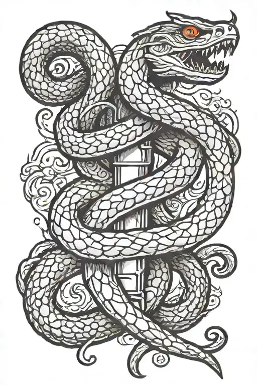 Sword With A Snake Coiled