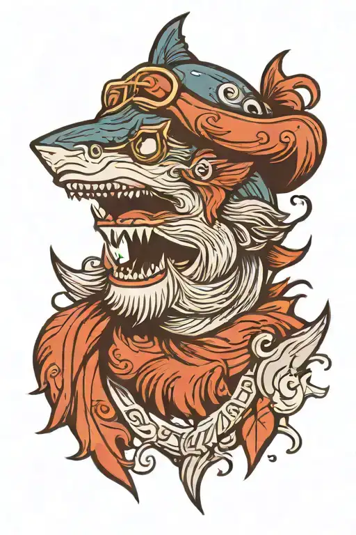Shark With Beard And Glasses
