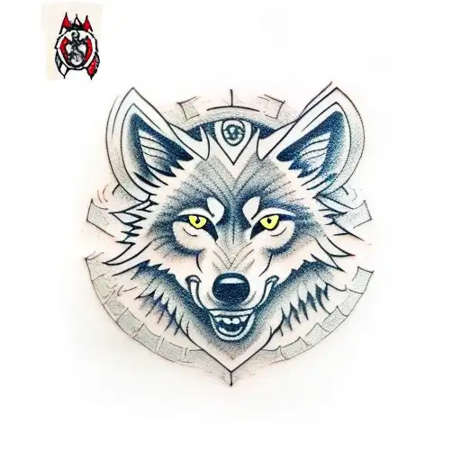 Wolf Head And Vegvisir
