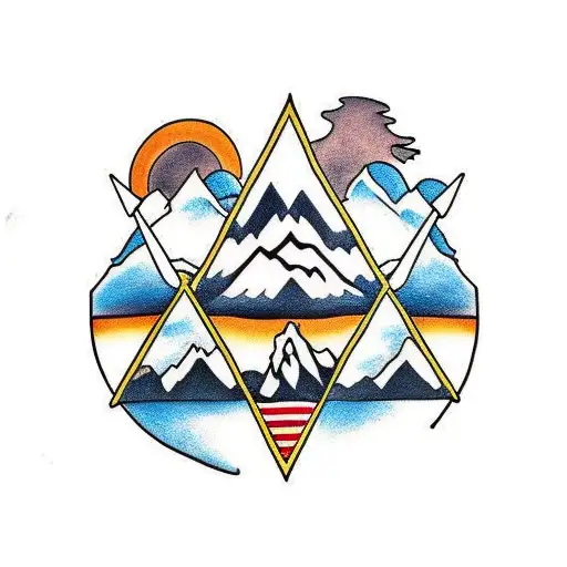 North Carolina With Mountains Connecting To A Tree And Knife Blade