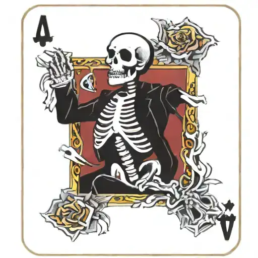 Skeleton Playing Cards But Each Card Is A Mental Illness