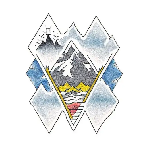 North Carolina With Mountains Connecting To A Tree