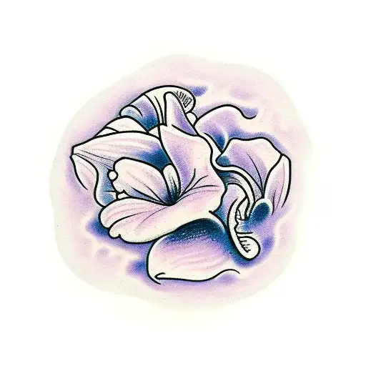 Violets With Baby Breath Surrounding It