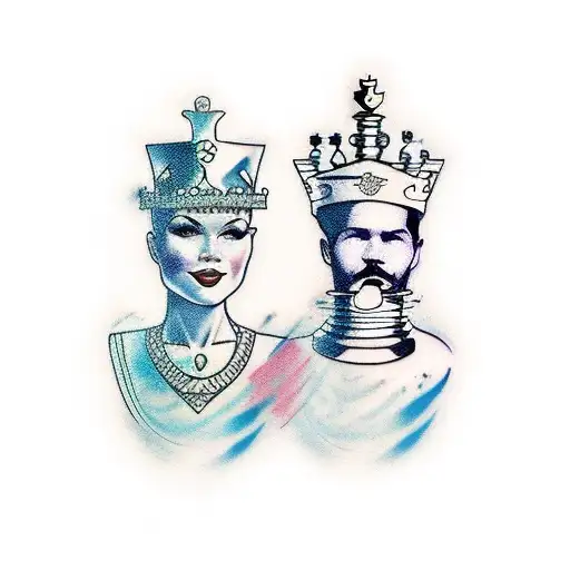 Chess Queen And Chess King Together