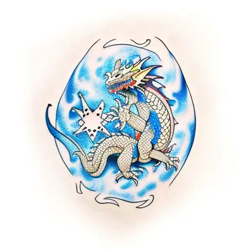 Uroboros Dragon With Color