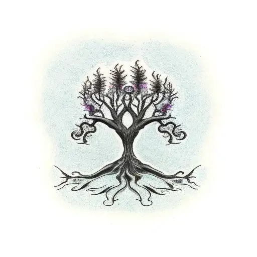 Large Earthy Tree With Tentacle Roots