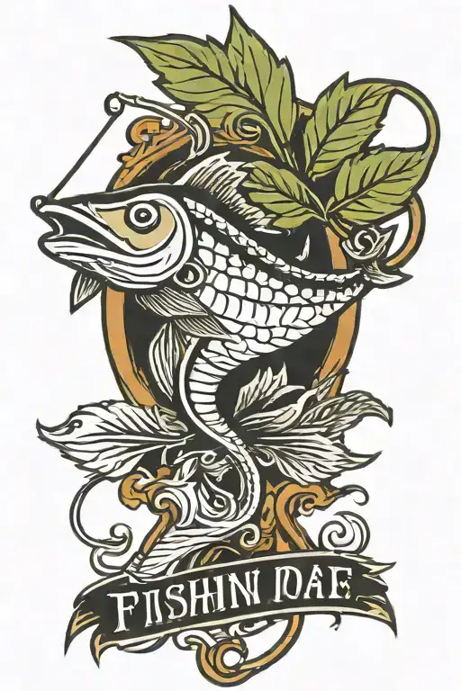 A Fishing Pole With A Pot Leaf On The Hook