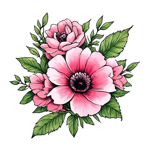 Pink Flower Cover Up
