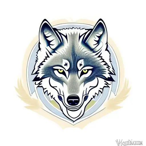 Wolf Outline With Real Madrid Crest Inside The Deathly Hollows