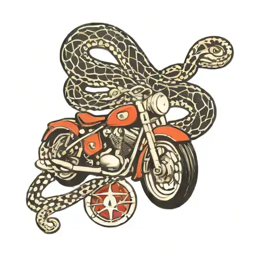 Snake And Motorbike Racing