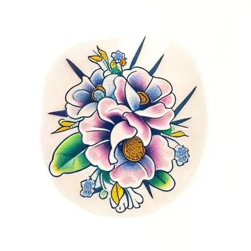 Bouquet With The November And July Flowers With The Date '1962-2012'