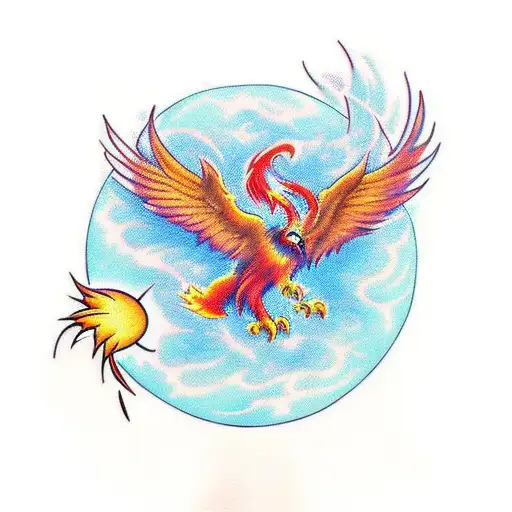 Combine A Phoenix And Space Elements In A Tattoo Design