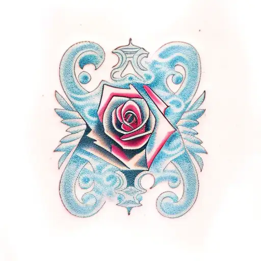 Roman Numbers With Rose And Dove