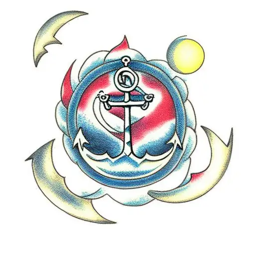 Anchor With Moon