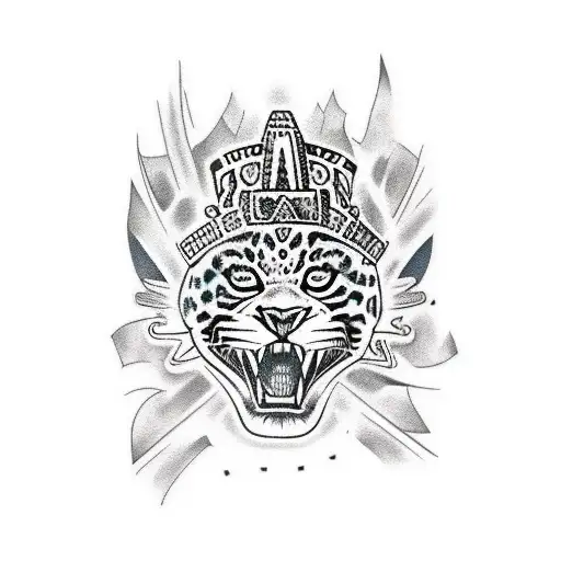 Jaguar Print Aztec Realistic