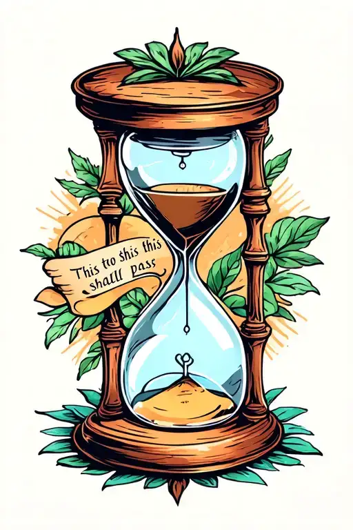 Hourglass With This Too Shall Pass Written