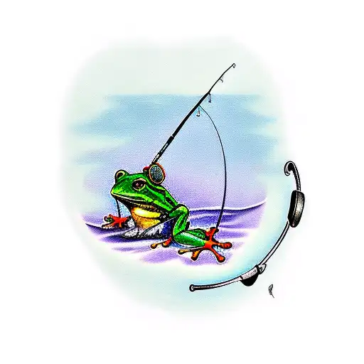 Frog With A Fishing Pole