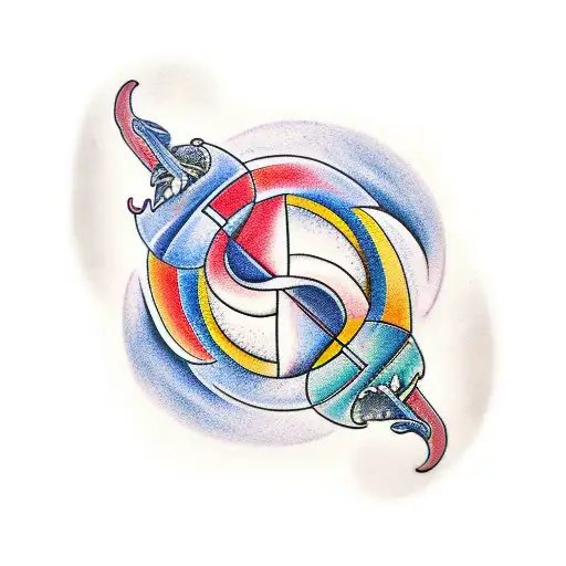 Yin And Yang With Water And Fire