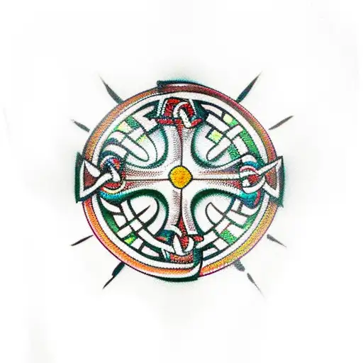 Celtic Cross Irish Flag