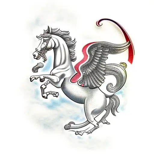 Roman Warrior Riding Pegasus