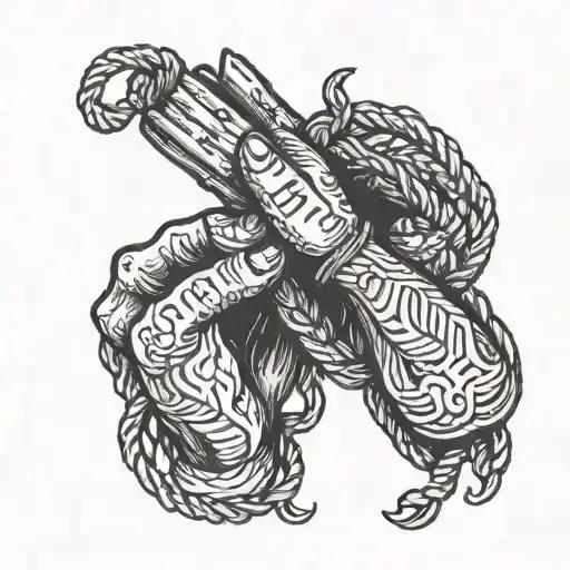 Prayer Hands With A Broken Rope